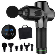 딥티슈 마사지 건 두드리는 페시아 핸드 헬드 바디 목 허리 통증 완화, 02 Black_03 UK Plug