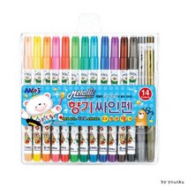 ASG유통 / 아모스 향기 싸인펜 14색 -PP 볼펜 칼라샤프심 싸인펜, 상세페이지 참조