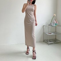 백리스 슬림 끈나시 롱 원피스 휴양지 뷔스티에 이너