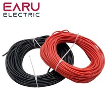 10 미터/로트 내열성 소프트 전기 실리콘 와이어 케이블 8 14 16 18 20 22 24 26 28 30 AWG 5M 빨간색 및 검정색, [10] 26 AWG, 10 26 AWG