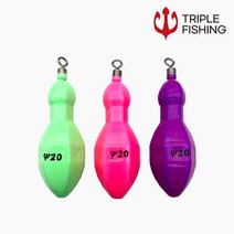 트리플 캐논 다이아몬드 야광봉돌 3색 원투 선상낚시 쭈꾸미 문어 추, 35호