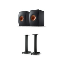 KEF LS50 메타(페어 카본 블랙), 검은색, 메타 + 스피커 스탠드