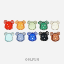 [GOLFUN] 큐빅 포포곰 볼마크 스탠딩 볼마커 버디용품 골프선물, 5. 크림