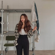 [메이빈스] 디튼 체크 크롭 셔츠