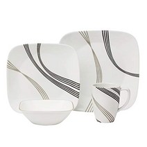 Corelle Boutique Square Urban Arc 16-Piece Dinnerware Set Service for 4, 1개