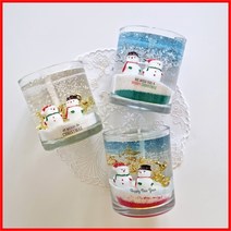 (7온즈 3개) 눈사람- 크리스마스 젤캔들 키트DIY, 레몬라벤더 옐로우
