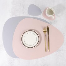 블리스홈 북유럽 귀여운 조약돌 실리콘 테이블 식탁 매트 + 컵받침포함, 2P, 핑크2P