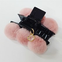 SUNNYDAY 페이크 퍼 헤어집게핀 밍크 집게핀 성인 여성 헤어핀 머리핀 반머리 반묶음 따뜻한 폼폼이 헤어 악세사리 헤어클립 LL1