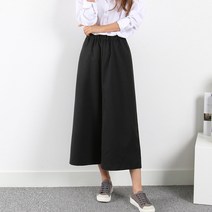 핏예쁜 밴딩 와이드팬츠 키작녀바지 빅사이즈팬츠 S~3XL 7부와이드밴딩