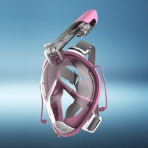 듀얼브레서 V2 스노쿨링 마스크 프리다이빙 풀페이스 마스크 스노우쿨링 장비 스노클링, S~M / 핑크