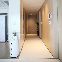쁘띠메종 2단 폴더 복도 매트 솔리드 220X120X4cm, 양면 크림