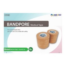 밴드골드 의료용 종이 반창고 밴드포어 갈색 5cm x 6롤 드레싱 밴드, 상세페이지 참조