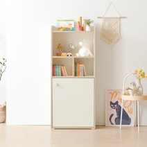 피카부 4단 1도어 수납책장 600, 아임 모듈 4단 600 수납책장 1도어, 크림화이트