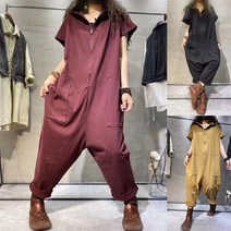 여성 점프슈트 반팔 여름원피스 배기팬츠