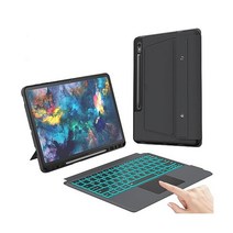 HEAPAO 갤럭시 탭 S8 플러스/S7 FE/S7 플러스 케이스 키보드 포함 - 7가지 색상 백라이트 스마트 터치패드 12 4인치 삼성 S8+ 2022/S7 FE 2021/S7+