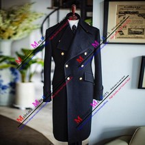 남자 봄 가을 정장 남성 겨울 베스트 조끼 슈트 최신 영국 스타일 재킷 골드 더블 브레스트 네이비 블루 울 혼방 오버 코트 웨딩 신랑 롱 블레이저