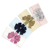 마음담아 진주 펄샤이닝 리본 봉투 4종, 화이트+베이지+연핑크+하늘색, 2세트