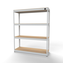 울트라랙 가로120x깊이40x높이150cm 4단 무볼트앵글 조립식앵글 선반 베란다선반 철제선반 가구, 백색