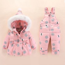 아동 유아 여아 땡땡이 고양이 리본 눈썰매복 스키복 우주복 세트 방울