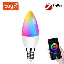 스마트허브 Tuya-ZigBee E14 스마트 전구 LED 촛불 RGB C + W 5W 밝기 조절 램프 Alexa Google SmartThing, 01 Zigbee E14 Bulb, 01 Zigbee E14 Bulb