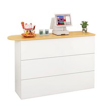 안내데스크 카운터테이블 식당 계산대 인포 미용실, 120CM 따뜻한 흰색