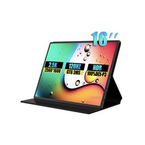 16 인치 2.5K 120Hz 휴대용 모니터 2560*1600 16:10 100% sRGB 480Cd/m 디스플레이 게임 화면 노트북 Mac 전화 Xbox PS4/5 스위치 중고, EU 플러그 보통 스타일