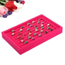 보석상자 벨벳 트레이 쇼 케이스 상자 홀더 스토리지 디스플레이 귀걸이 반지 목걸이 쥬얼리 쇼케이스, 주홍