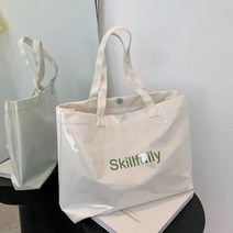 pvc 비닐 방수 투명 에코백 캔버스백 캐쥬얼 코디 데일리 가방