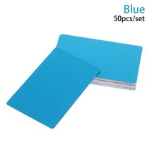 플래너 50Pcs 금속 명함 빈 소재 알루미늄 레이저 마킹 특별 로고 인쇄 휴대용 DIY 아트 공예 패션 이름 카드, [02] Blue