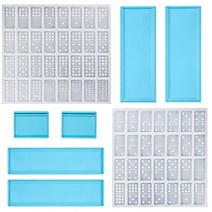 CNYMANY 도미노 몰드 및 도미노 박스 몰드 3팩 60개의 캐비티 더블 9 실리콘 에폭시 수지 주조 점보 몰드 클레이 몰드 보관 박스 몰드 DIY 펜던트 주얼리 공예 제작 도, 3 packs - double 9