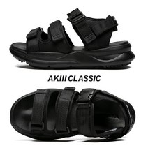 아키클래식 고탄력 쿠션닝 남녀 패션 스포츠샌들. 베가스 트리플블랙