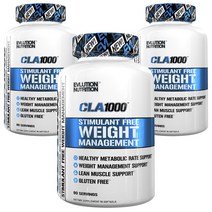 EVLUTIONNUTRITION CLA 1000mg 웨이트 매니지먼트 글루텐 프리 소프트젤, 90개입, 3개