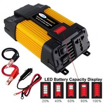 자동차 컨버터 인버터 40006000w 수정 사인파 전원 dc12v24v ac 220v 다기능 lcd 태양광 전압 변환기 어댑터, 12v-220v-4000w