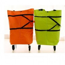 바퀴달린 접이식 휴대용 시장 가방 장바구니 카트, 그린