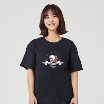 여름 시원한 작업 출근 데이트 냉장고 아이스 냉감 운동 홈트 헬스 바지 팬츠 키밍 해골 로고 반팔티 청코디 반팔티코디