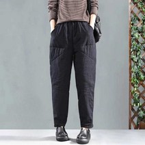 브랜드 컷 마크 클리어런스 대외 무역 누빔 하렘 팬츠 여성 겨울 아우터 두꺼운 라이트 다운 코튼 팬츠, XL(60-70KG 권장) 그레이