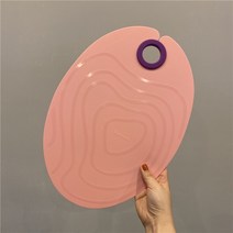JUSEN 대만 자닌 도마 TPU 도마 항균 곰팡이 방지 도마 보양식 가정용 과일 칼자국 방지 tpu도마, 핑크 타원