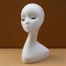 가발머리 가발머리 가발머리 여자머리 가발머리 흰색 추상아트 모델머리 가발소품 전시, 38cm브라이트닝심리스블랙, 하나
