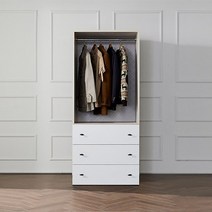 810 오픈형 3단 서랍옷장 (화이트), 없음