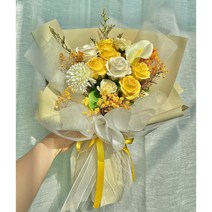 [봄햇살 꽃다발] 생화같은 비누꽃다발 선생님 상사 승진 생일 꽃바구니 여자친구 화이트데이 발렌타인데이 초콜릿 프리져브드 조화 레터링 졸업 입학 선물 전시회 초등학교 중학교 고등학생, 선택없음