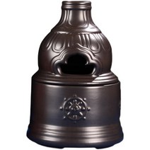 안전한 전기 향로 아로마 램프 발향기 버너 디퓨저 조절 오일 온도 실내 향, 빈티지 타워형 B타입-블랙