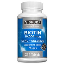 VISPURA 비스퓨라 비오틴 비타민B7 10000mcg 타블렛 365정, 365 카운트(1팩), 365 카운트(1팩)