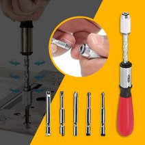 반자동 라쳇 드라이버+5종 비트 래칫 스크류 합금강 일자 십자 초미니 공구 수공구 가정용, 반자동라쳇드라이버(빨간색)