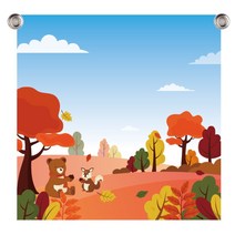 가을 분위기 배경 현수막 아일렛 구멍 2곳 가공, B-03 가을 265