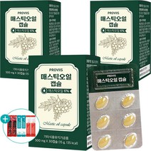 매스틱 오일 그리스 키오스 매스틱검 메스틱 올리브유 30캡슐, 3개