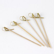 더담고 대나무 리본과일꽂이 청대꼬지 100P l 샌드위치 햄버거, S.9cm, 1개(100P)