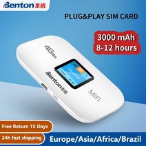 와이파이라우터 벤튼 잠금 해제 4g LTE 휴대용 에그 포켓 핫스팟 mifi 141, 3000mAh 배터리, 버전 4