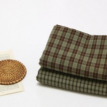 굿팡패브릭 면 20수 선염 워싱 모카체크 2종 (8205103), 작은체크