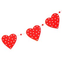 우드하트 레드 가랜드 생일파티 축하 프로포즈 돌잔치 유치원 종이가랜드 꾸미기 실내디자인, 상세페이지 참조