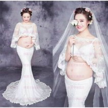 임산부 드레스 주수 사진 원피스 만삭촬영 베이비샤워 머메이드 슬림 임신부